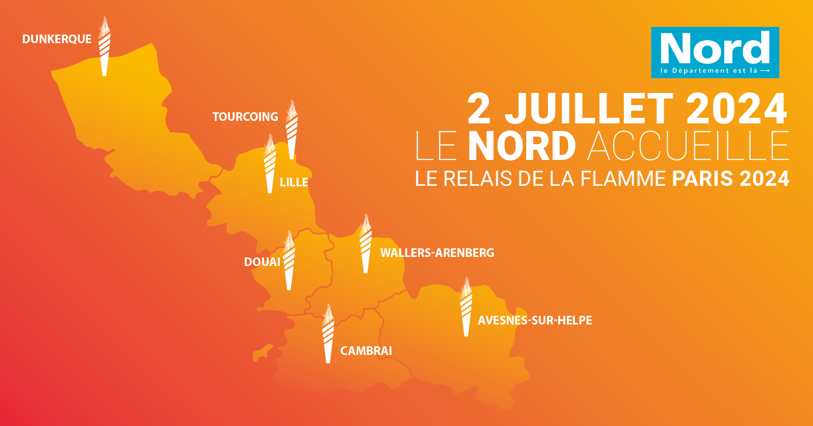 Découvrez les 7 villes du Nord qui accueilleront la flamme de Paris 2024 -  Nord Info
